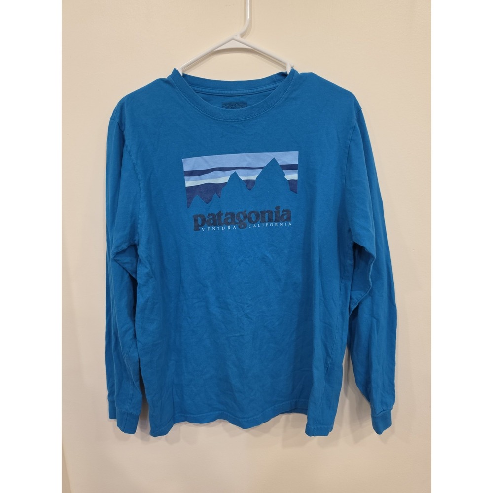 Patagonia Classic Logo Nature Hiking Regular Fit LONG Sleeve T Shirt Size Small